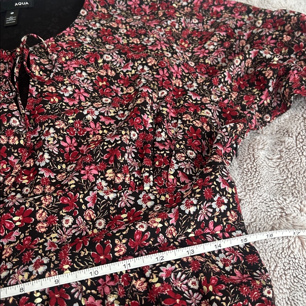 Aqua Floral Midi Dress - Picture 9 of 11